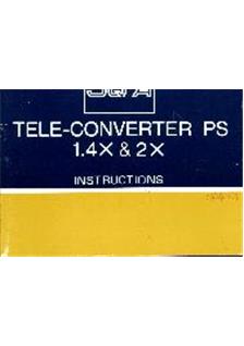 Bronica Tele Converters manual. Camera Instructions.